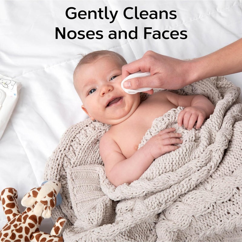 Nolla Nose and Face Wipes for Babies & Kids with Saline, Vitamin E, & Aloe | Unscented | Compostable, 180 Count (6 Packs of 30) - Image 2